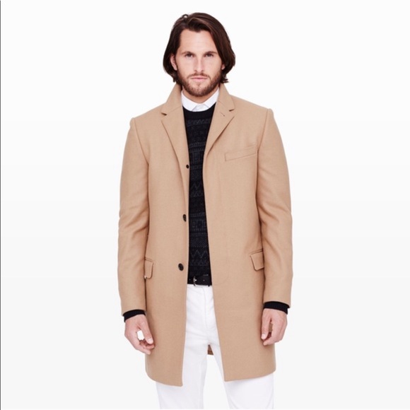 tan wool topcoat